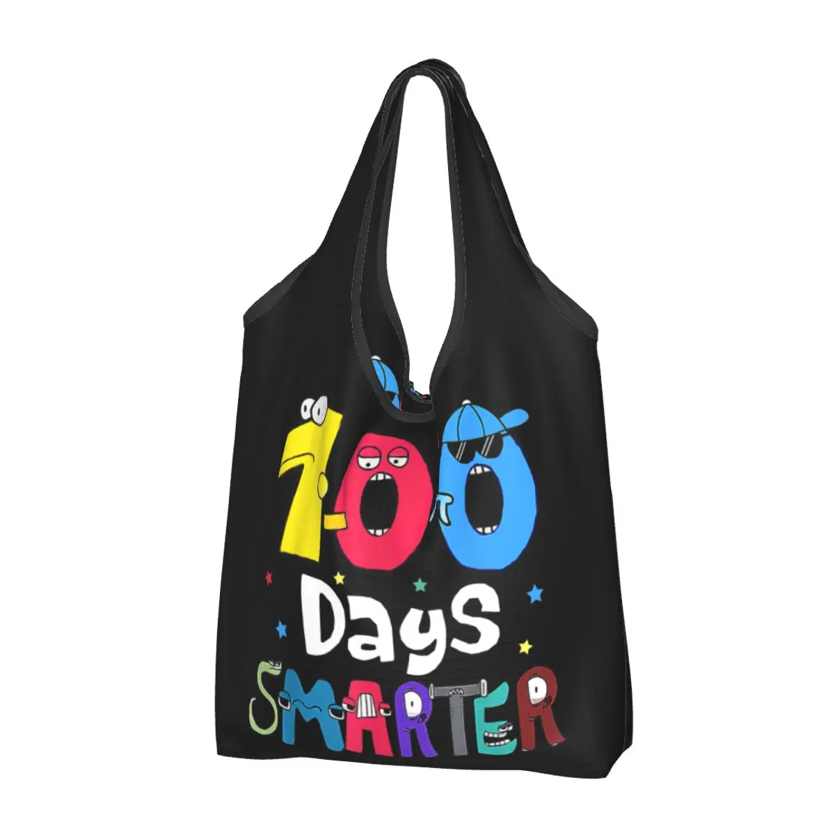100 Giorni Abcs Più Intelligente Apprendimento Shopping Bag Riutilizzabile Drogheria Tote Bags Capacità Ragazzi Ragazza Evil Alphabet Lore Riciclaggio