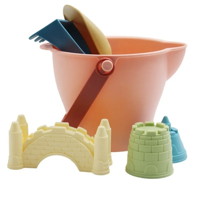 Summer Beach Toy for Kids Soft Silicone Sandbox Set Beach Game Toy for Send Children Beach Play Sand Water Play Tools Beach Cart 6