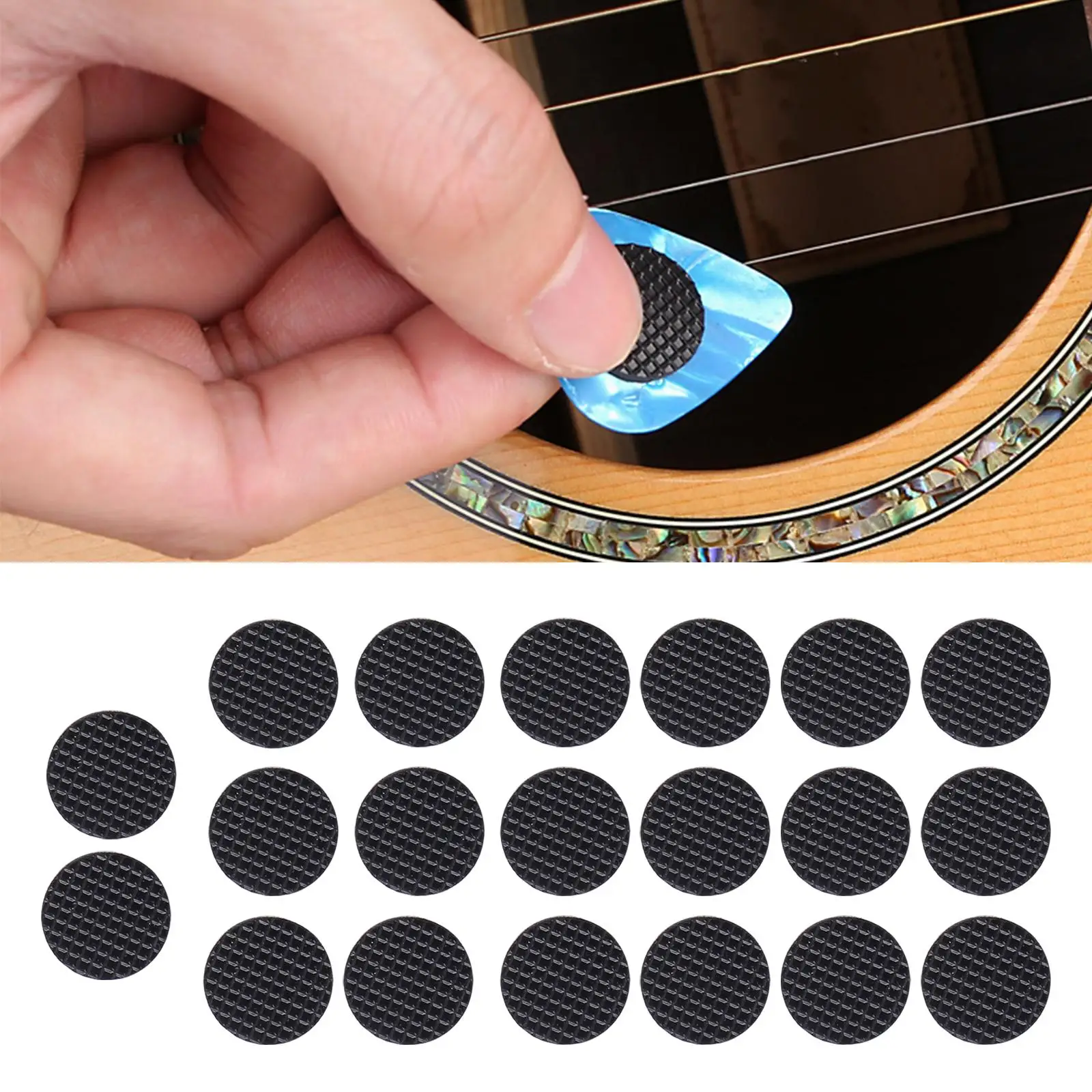 20x Rubber Grips for Guitar Picks Guitar Picks Parts Comfortable Better Control Self Adhesive Stop Dropping Soft Durable