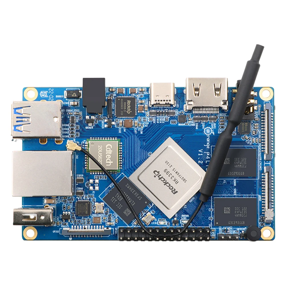 

Макетная плата с 16 Гб EMMC Flash, макетная плата 4 Гб LPDDR4, Поддержка Android Ubuntu Debian WiFi + BT 5,0 для Orange Pi 4 LTS