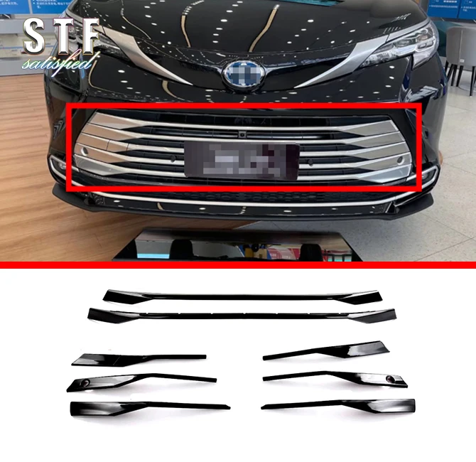 

ABS Front Grille Around Trim For Toyota Sienna (XL40) 2021 2022 Car Accessories Stickers
