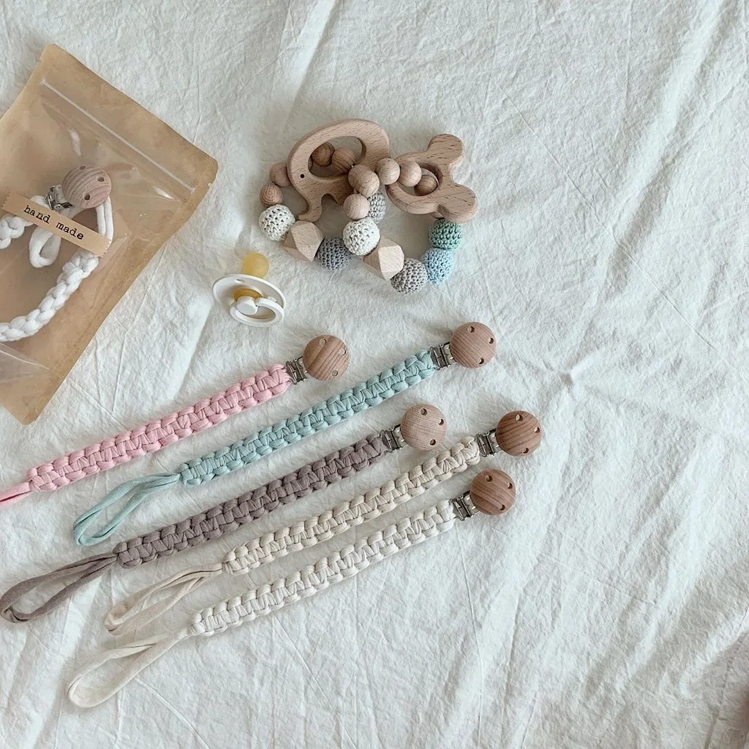 Baby Pacifier Clips Chain Handmade Crochet Newborn Anti-drop Soother Chains Nipple Dummy Holder Clip pacifier chain pacifier clip pacifier accessories