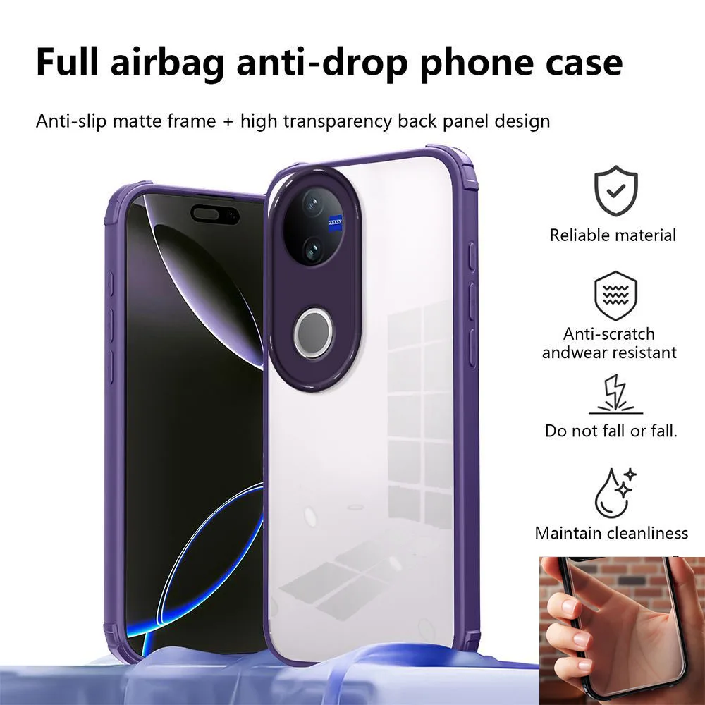 Enhanced Shockproof Hard Acrylic Back Cover with Anti-Drop Protection