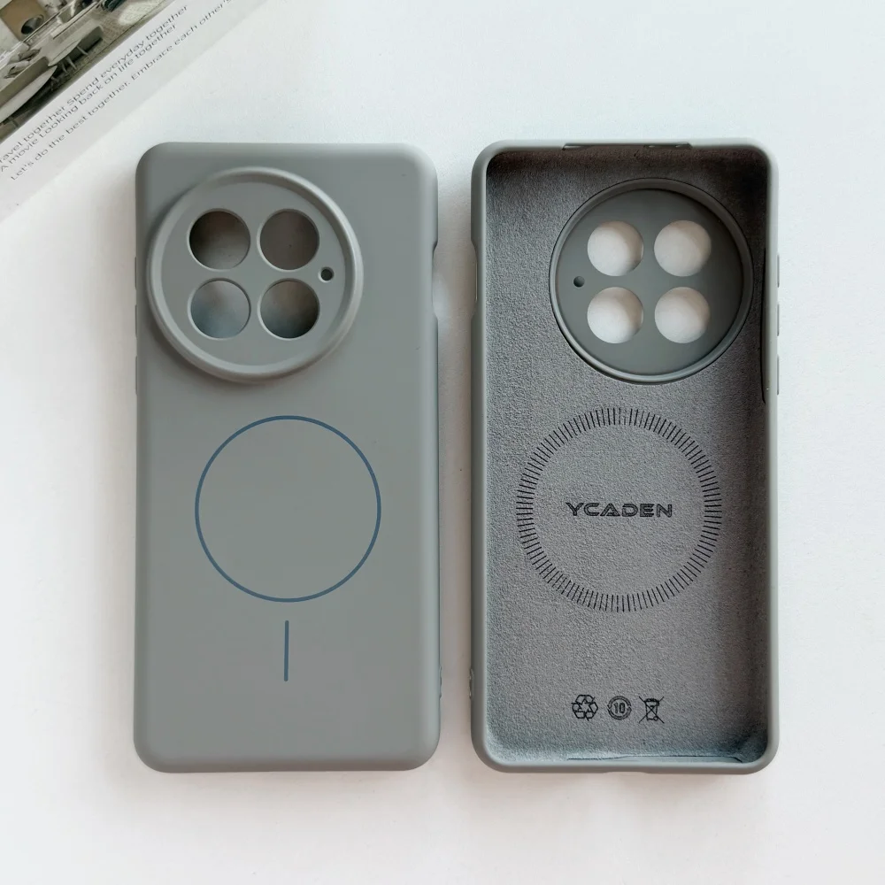 Premium Frosted Silicone Magnetic Phone Case with Wireless Charging Compatibility