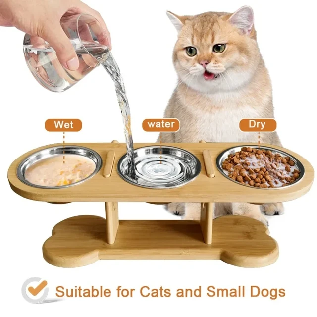Elevated Bowl Stand for Cats and Small Dogs, Feeding Stand With Bowls 