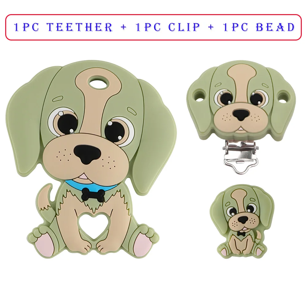 baby teething items elden ring Kovict Cute Puppy Dog Silicone Beads Silicone Teether Pacifier Clip Food Grade DIY Baby Pacifier Chain Accessories Baby Toys Baby Teething Items classic