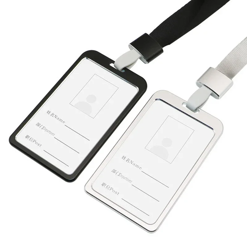 Fashion Unisex Card Cover Women Lanyard Aluminum Alloy Work ID Card Holder Business Work ID Badge Holder Metal Bags Case card holder id card case business card holder id card holder credit card holder wallet card holder card wallet document card wallet wallet card bag