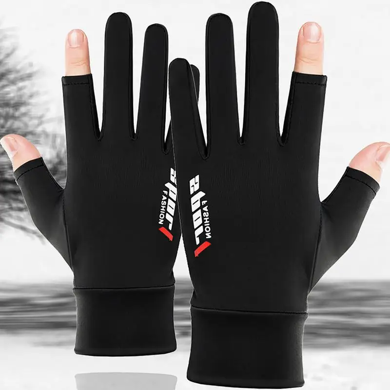 Ziurmut Gants coupés à Deux Doigts - Gants écran Tactile 2 Doigts Anti-UV -  Gants antidérapants renforcés en Nylon, Gants de pêche à la Mouche