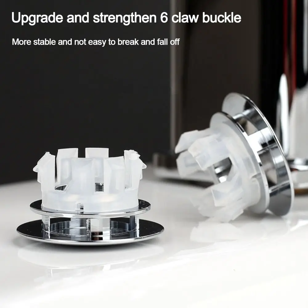 Sink Overflow Covers Trim Ring Cap Kitchen Bathroom Sink Bathtub Round Double Layer Replacement Hole Cover For 22mm-24mm Hole 4