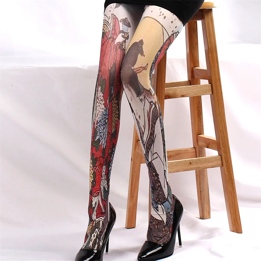 Party-Tights-Vintage-Pantyhose-Cosplay-Abstract-Portrait-Printed