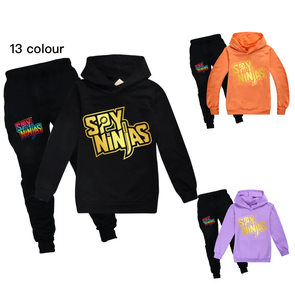 

SPY NINJAS Hoodies Coat+Pants 2Piece Set for Teens Girl Boy Cartoon Anime Sweatshirt Suit Kids Autumn Christmas Clothes