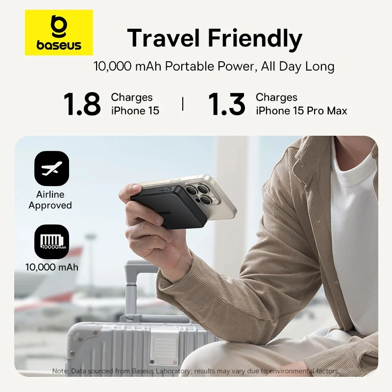 Baseus Qi2 Magnetic Power Bank 10000mAh 15W Wireless Charging 22.5W Wired Charge For iPhone 16 15 14  Pro Max Magnetic Powerbank 4