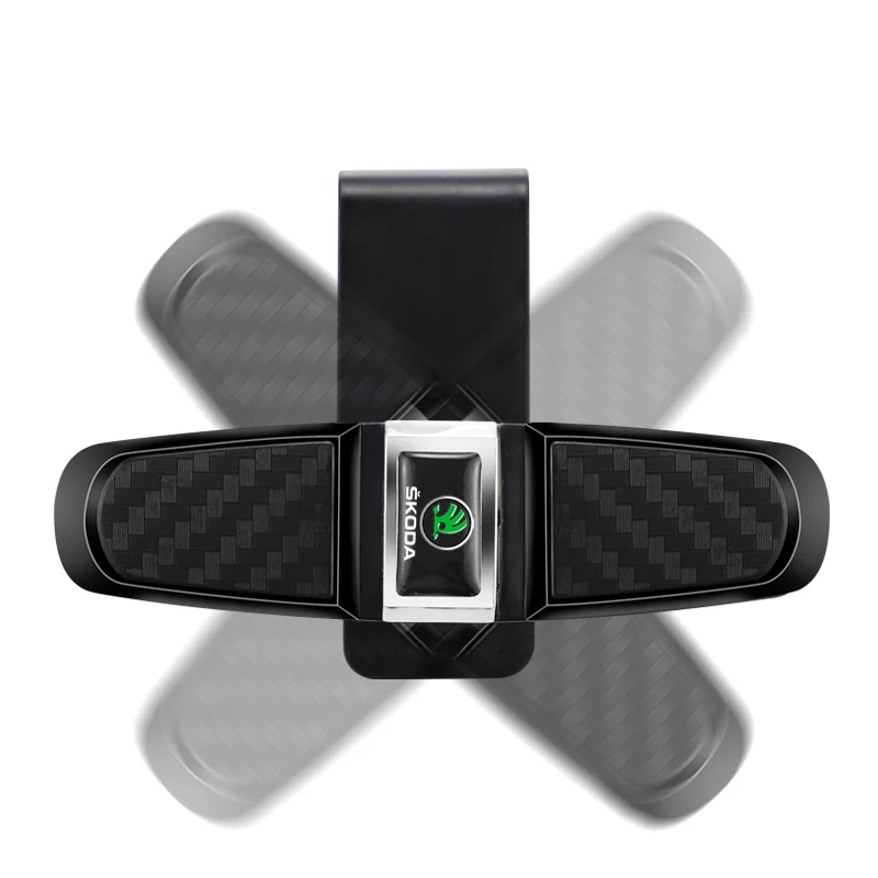 1Pcs 자동차 선 바이저 선글라스 티켓 카드 클램프 Skoda Octavia Rapid Fabia Kodiaq Karoq Superb 용 자동 인테리어 액세서리