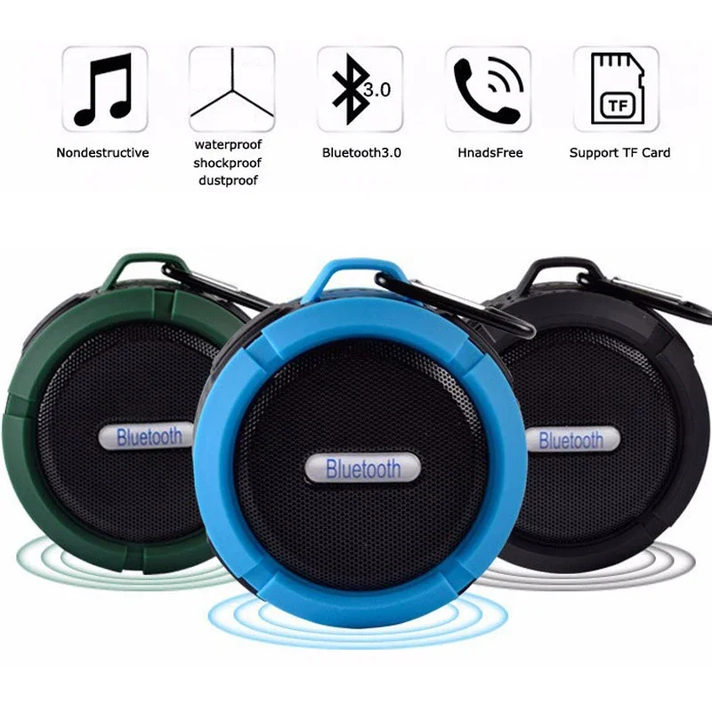 

Waterproof Shower Mini Outdoor Portable Wireless Bluetooth Speaker with Calls Handsfree and Suction Cup Plastic