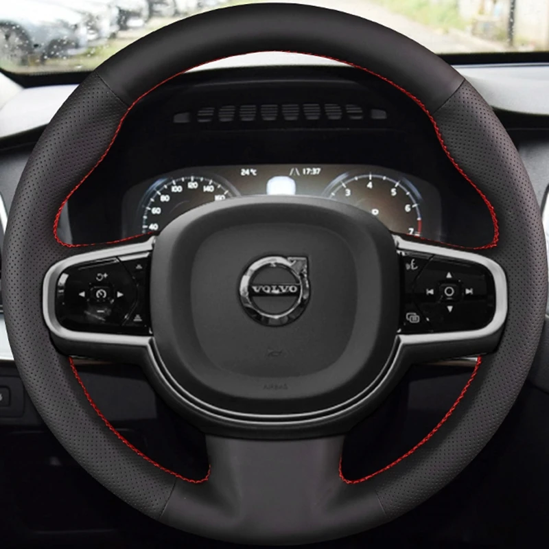 Custom Car Steering Wheel Braid Cover Soft Genuine Leather 100 Fit For