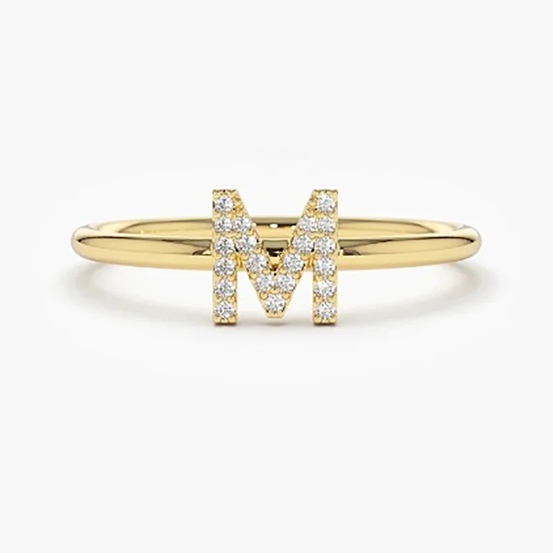 

Custom S925/10K/14K/18K Gold/PT950 Initial Rings Custom Fine Jewelry