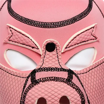 Pink Piggy Headgear Bdsm Bondage Pig Mask Hood Slave Cosplay Fetish SM Adult Game Erotic Sex Toys For Couples Restraint Sex Shop 5
