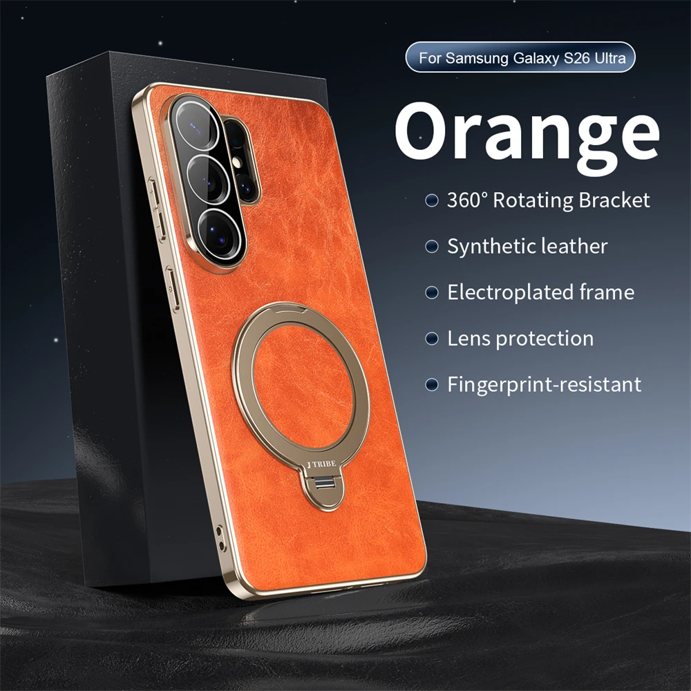 Premium 360° Rotating Leather Case with Metal Stand - Magnetic Shockproof Cover