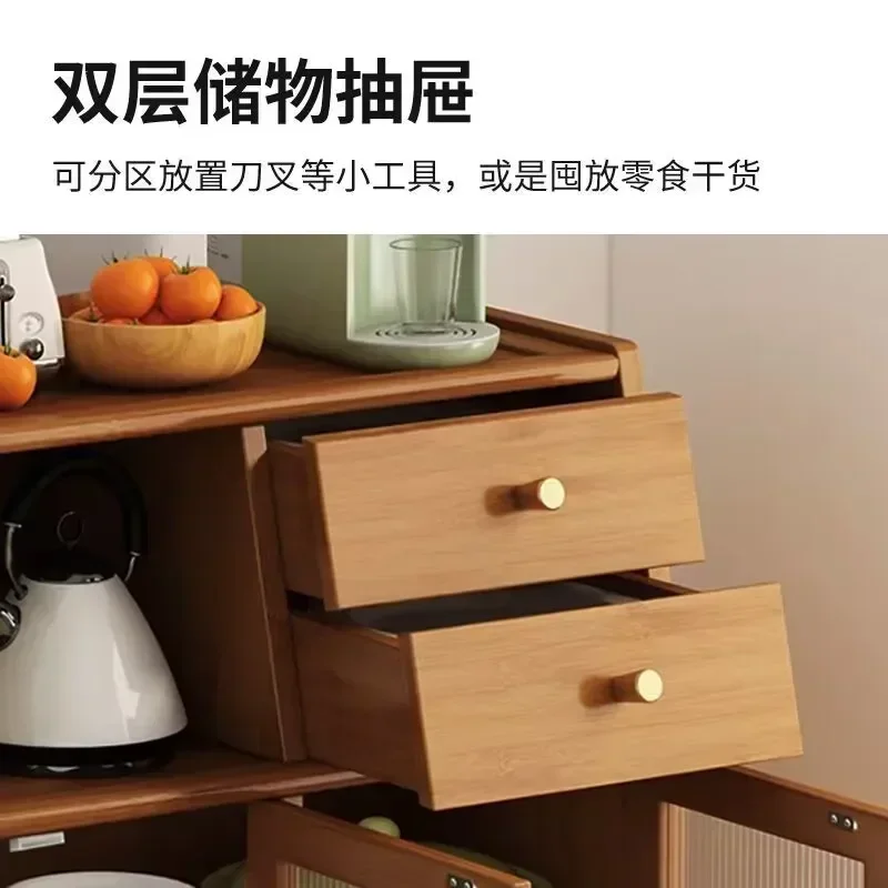 Wooden Buffet Cabinet Kitchen with 3 Storage Doors Wardrobe Chest Organizer Closet Sideboards Cabinet Furniture Living Room 4
