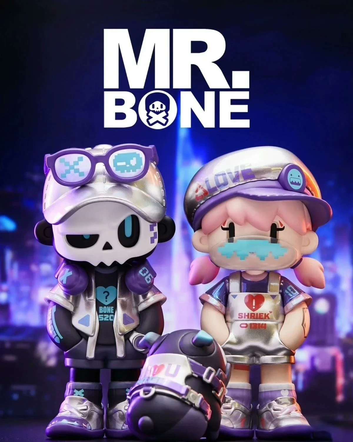 Mr.Bone フィギュア Mr.Bone Skeleton Future Lover Action Figure, Super Menino Roxo com
