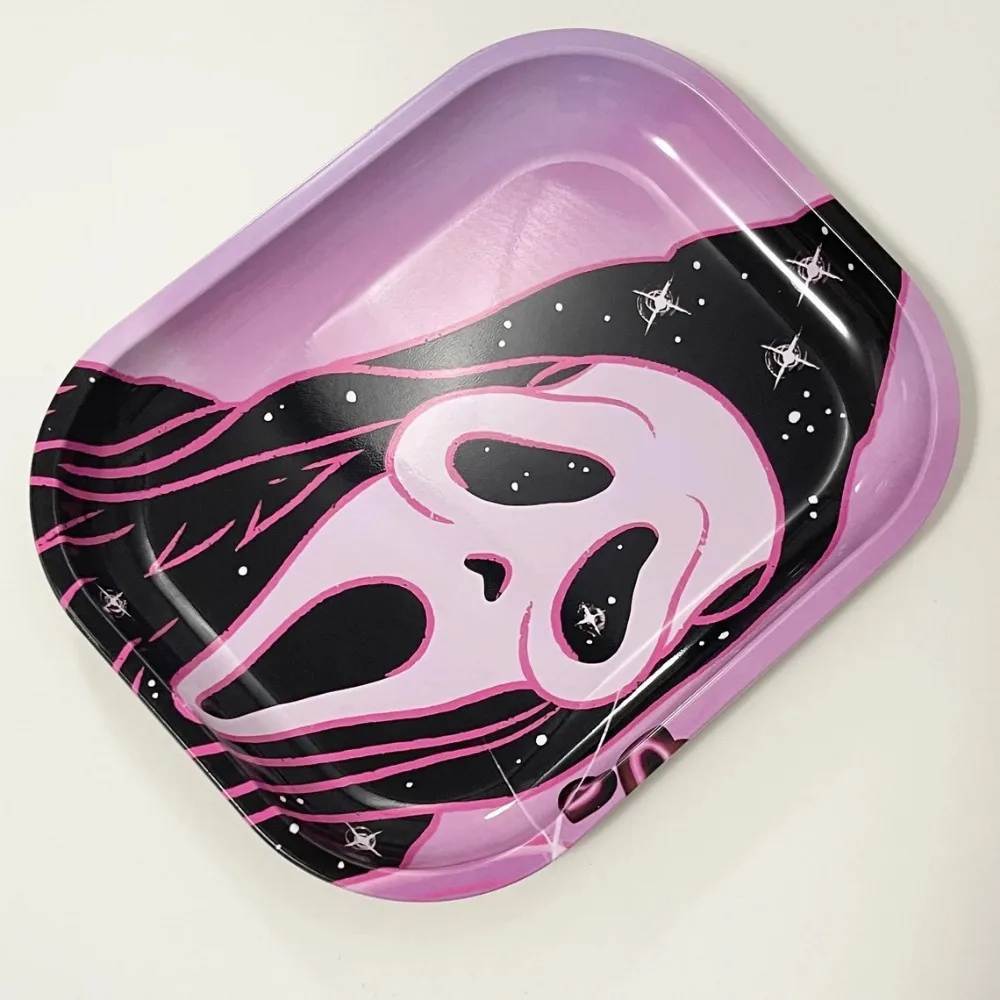 2 Pieces Spooky Rolling Tray Herb Grinder Combo Tobacco Smoke Accessories