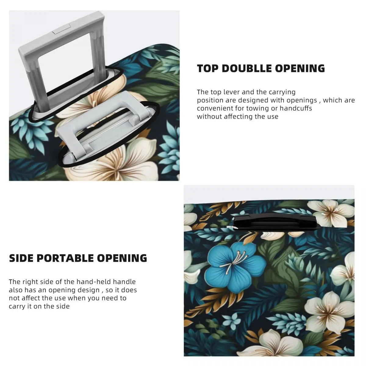Hawaiian Flowers Suitcase Cover Beautiful Tropical Print Business Protection Flight Practical Luggage Case 4