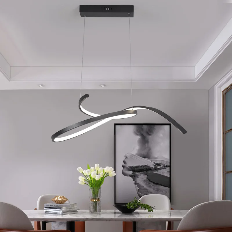 

Modern Led Dimmable Chandelier For Dining Kitchen Room Bar Restanturant Matte Black/White 90-260V Pendant Chandelier IN STOCK