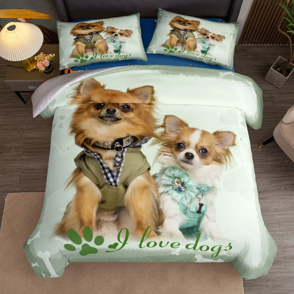 Cloudboi Dog Art Duvet Cover Set King Queen Double Full Twin Single Size Bed Linen Set