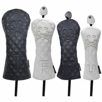 Golf Headcover Skull Driver Fairway Hybird Wood Head Cover Set PU Leather Waterproof Soft Durable Golf Woods Club Accessories 1
