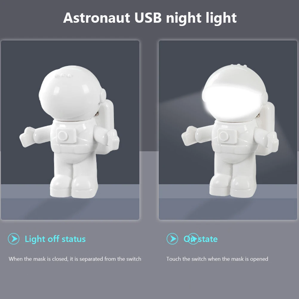 White LED Astronaut Nightlight Table Desk Lamp for Home Bedroom