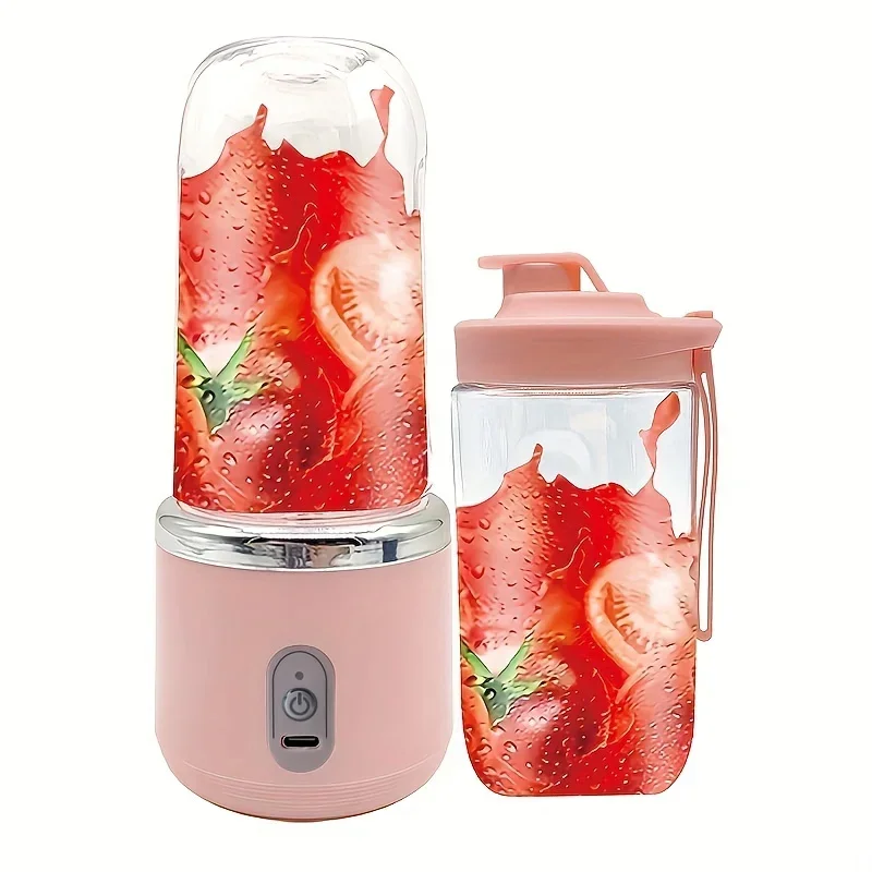 Juice Extractor , Optional Dual Cup Portable Rechargeable Small Sport Juice Cup, Student Home Multifunctional Juice Extractor
