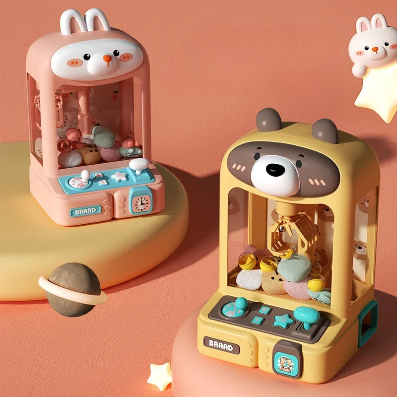 Children Mini Claw Machine Household Gashapon Clip Doll Recreational Machines Male Female Interactive Puzzle Playing House Toys 2
