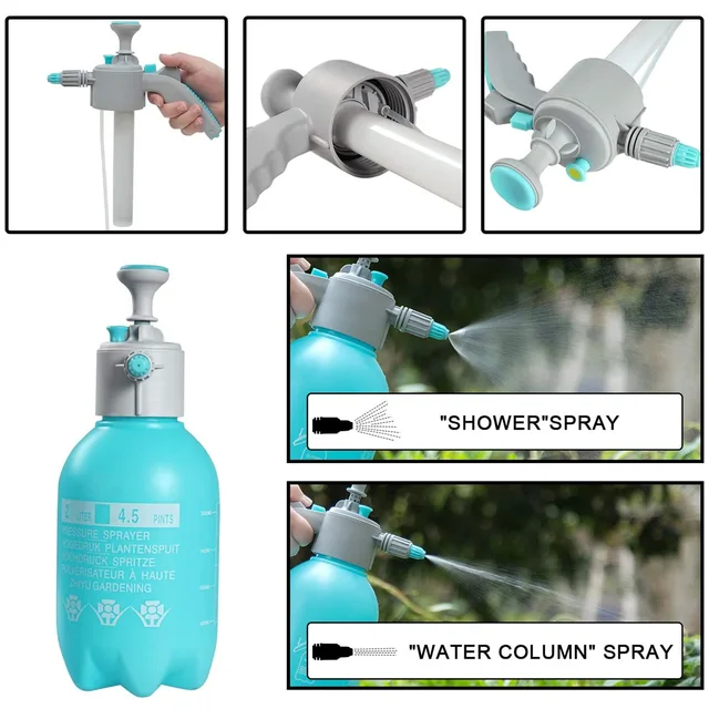 2L Kerti Víz Permetező Kézi Nyomás Vastagabb Fertőtlenítő Permetezőgépek Hódok Spray-Palack, Légkompressziós Szivattyú Öntözőkanna - Image 2