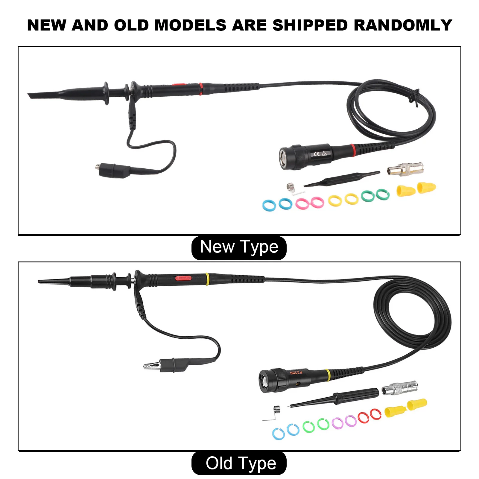 Oscilloscope Probe 200Mhz Oscilloscope Scope Test Probe Clip BNC P2200 X10/X1 Black Oscilloscope Probe X10/X1 200MHz