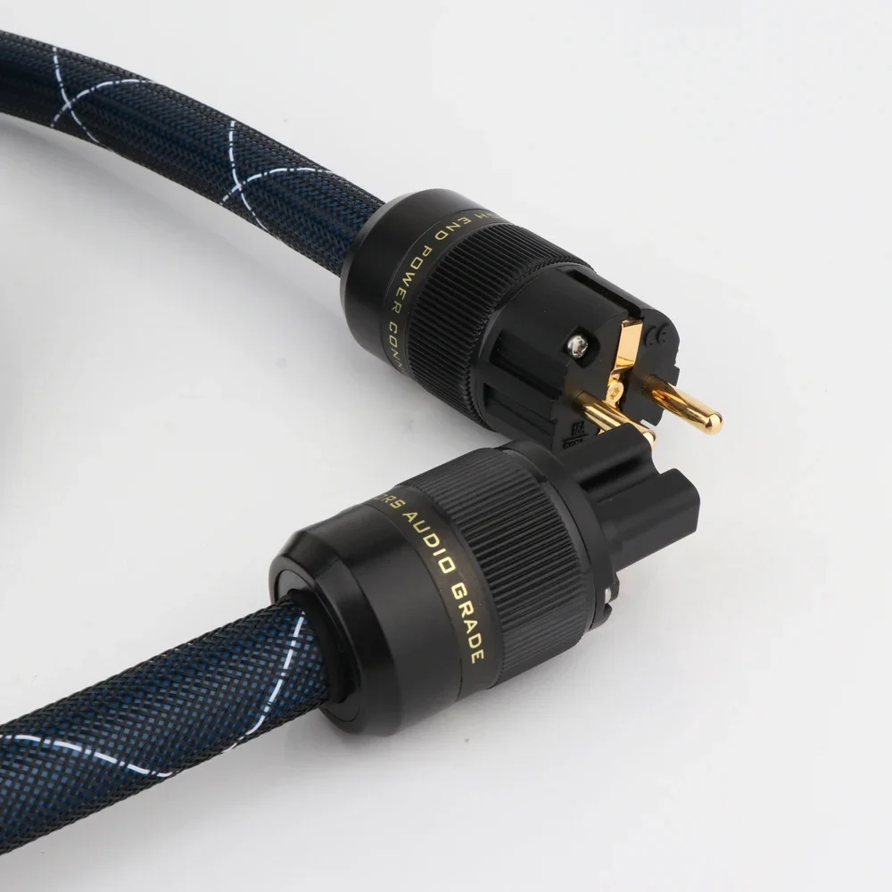 Hi-end 6N OCC Audio EU/US/AU Power Cord EU version Mains Power Cord Double Shielding Connection Filterure Amplifier Cable