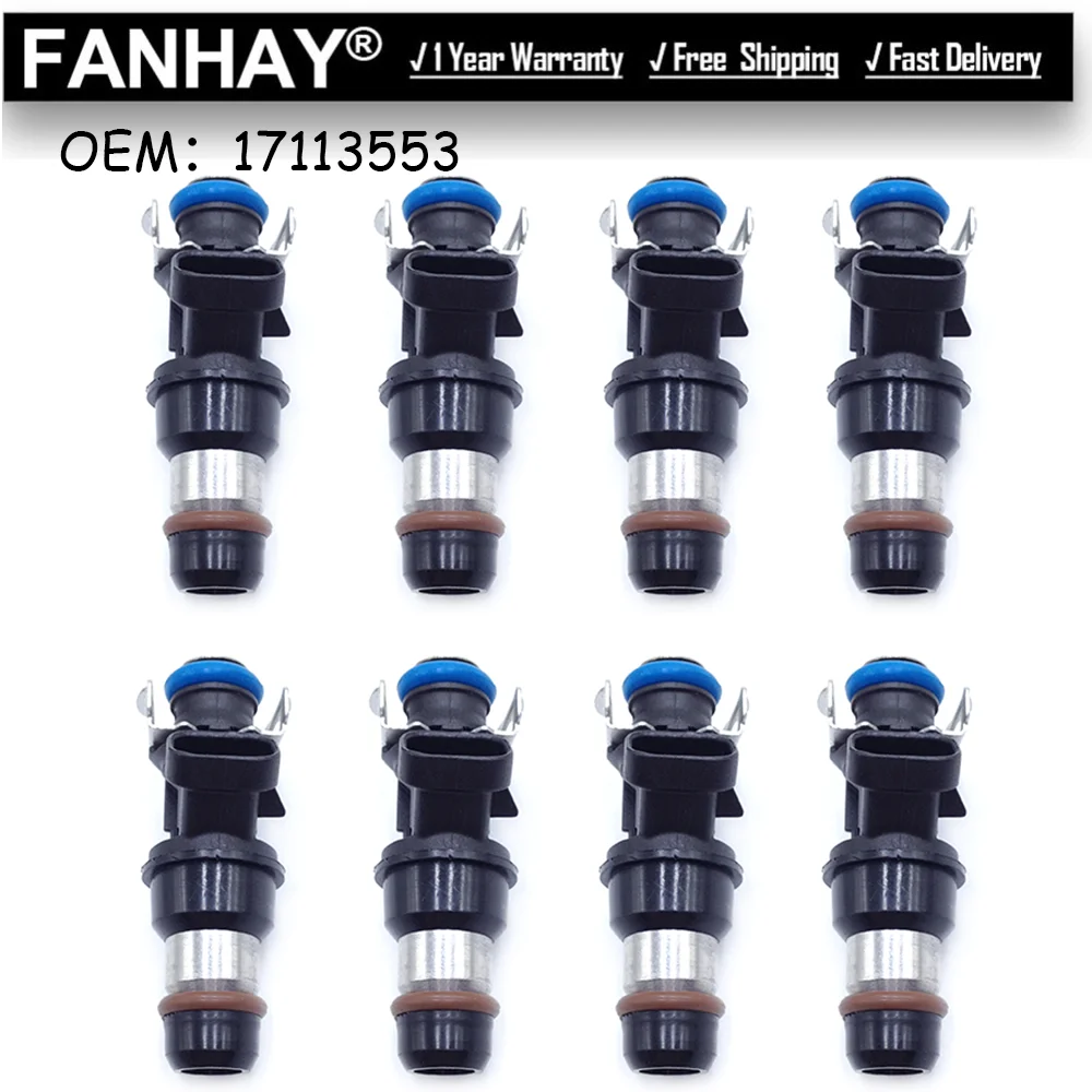 

8PCS 17113553 Fuel Injectors For Chevy For GMC For Cadillac For Chevrolet 4.8L 5.3L 2001-2007 17113698 FJ315 4G1659 Auto Parts