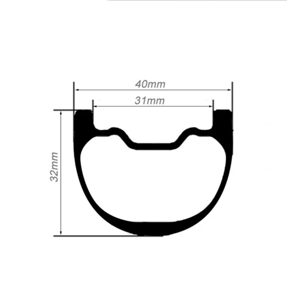 

Ultralight 27.5er/29er Carbon Rim 40x32mm Inner Width 31mm Tubeless Hookless MTB Full Carbon Rim for AM DH