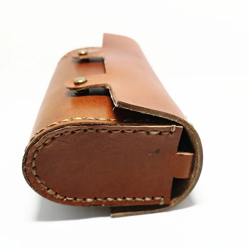 Borsa posteriore per bicicletta retrò, borsa da sella fatta a mano in pura pelle di vacchetta, borsa da manubrio, attrezzatura per bici, marrone, pelle pura, Q364 - immagine 5