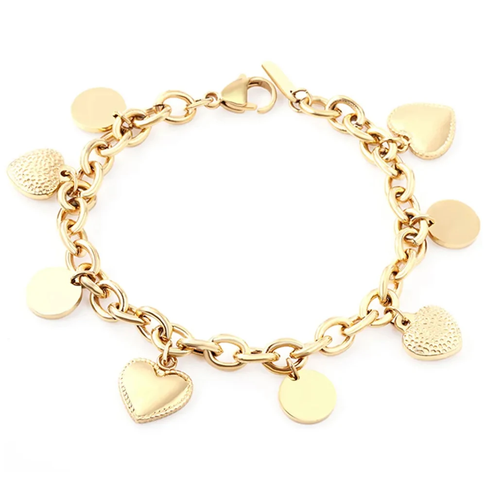 Heart Bracelet-Stainless and Gold Plated - Frequency Jewelry