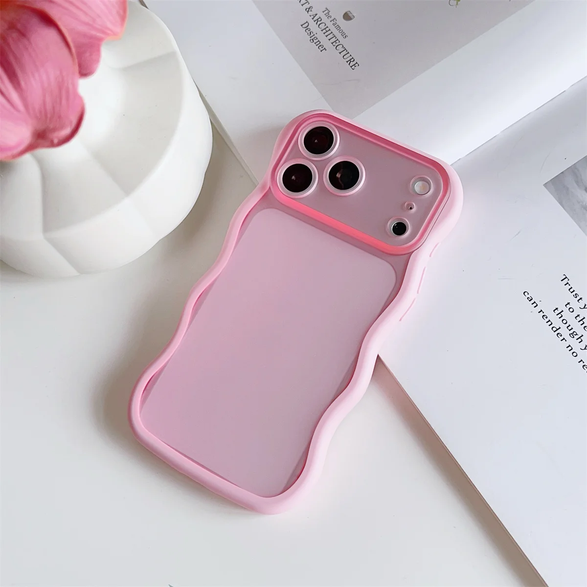 Enhanced Shockproof Transparent Wave Mobile Phone Case with Anti-Loss Protection