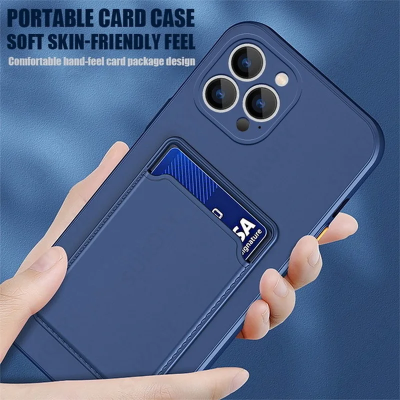 Luxus-Geldbörse mit Kartensteckplatz-Halter-Telefon-Kasten für iPhone 12 13 11 Pro Max X XR XS Max 7 8 Plus SE 2022 Weiche TPU-Geldbörse B_voghion.com