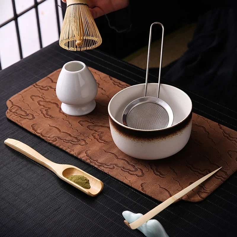 Description Picture 2 of item4/6Pcs Handmade Home Easy Clean Matcha Tea Set Tool Stand Kit Bowl Whisk Scoop Gift Ceremony Traditional Japanese Accessories