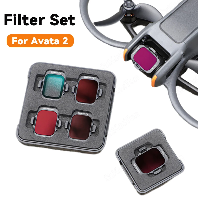 Filtre ND UV pour DJI Mini 3 Pro monté sur l'objectif du drone, vue de face.