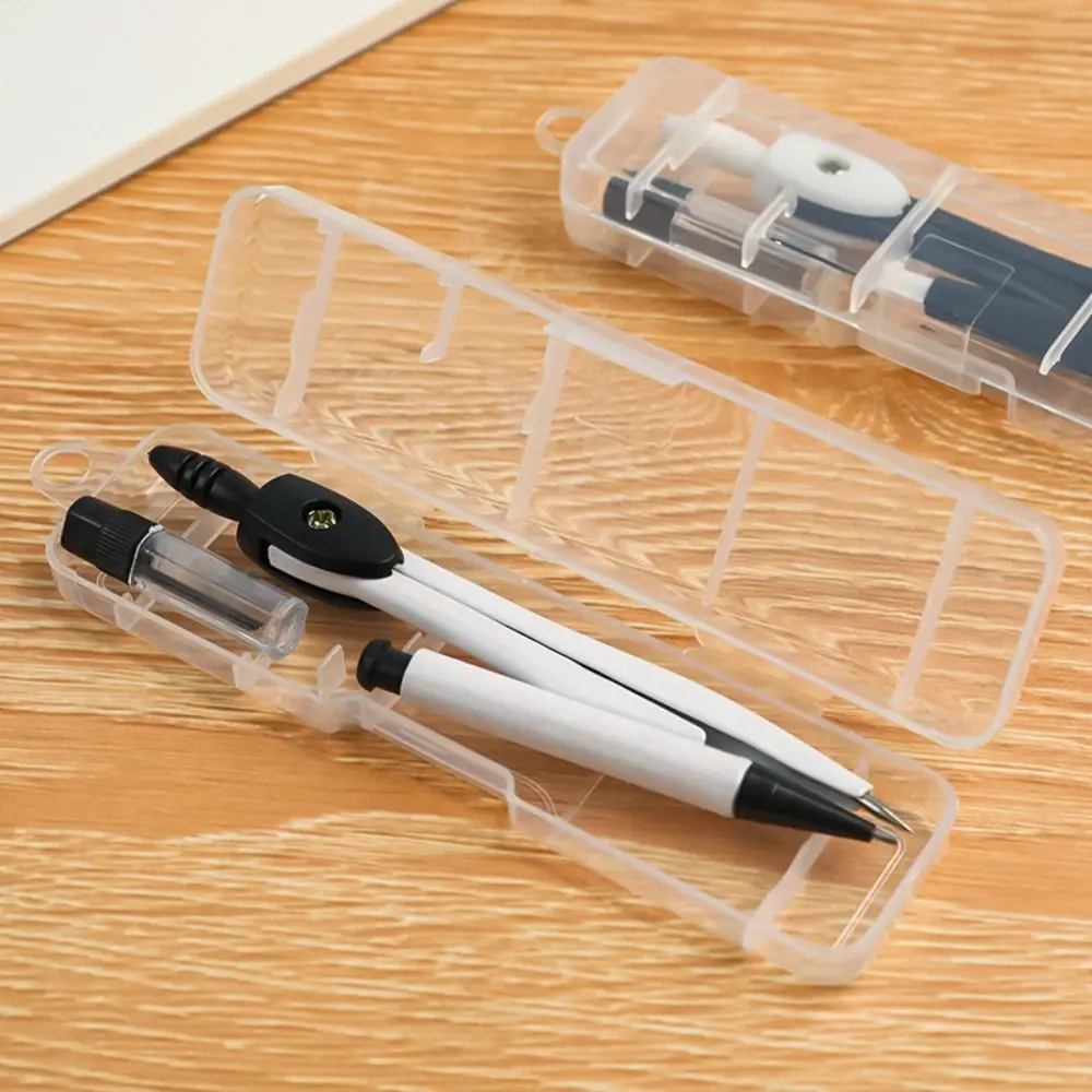 연필 리필심 포함 컴퍼스 드로잉 세트 고정밀 연필 부착형 수학 기하 도구 금속 미술 도구