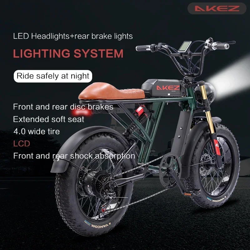 Smart Powerful 1500W 26AH 48V Lithium Full Suspension Folding Mountain Electric Bike Fat Tire Electric Bike