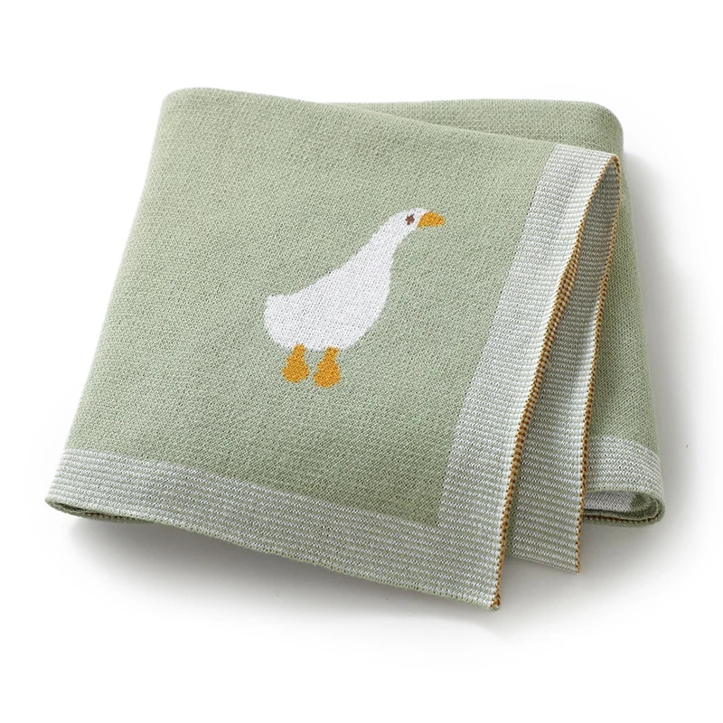 Newborn Baby Blanket Dual-Use Cotton Knitting Infant Kids Boys Girls Cartoon Monthly Stroller Bedding Swaddle Wrap Plaid 90*70cm 2