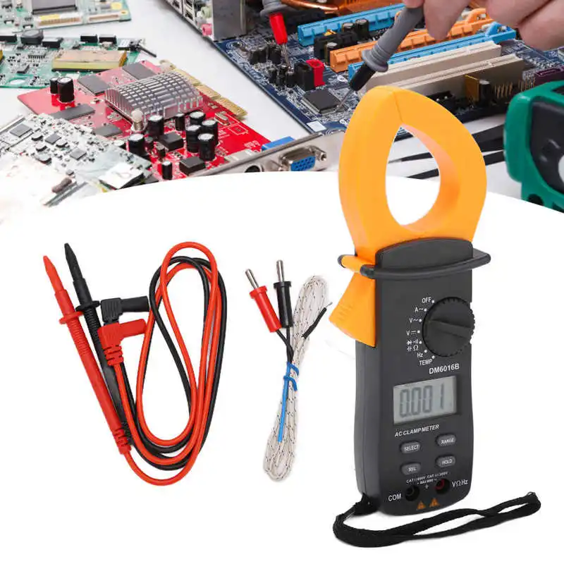 

DM6016B Digital Clamp Meter Multifunctional Auto Range Multimeter AC DC Ammeter 1000A/600V High Capacitance Tester