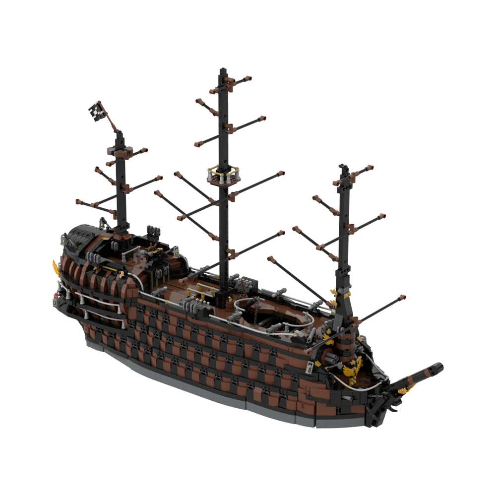 Moc Brown Pirate Ship Building Blocks 5941Pcs Modello Fai Da Te Bounty Hunter Privateer Frigate Brick Sets Assembly Toys Gift Kids Adult