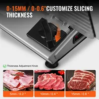 SucceBuy trancheuse à viande électrique Deli trancheuse alimentaire SUS 420 lame et protection de lame en acier inoxydable épaisseur réglable pour un usage domestique 3