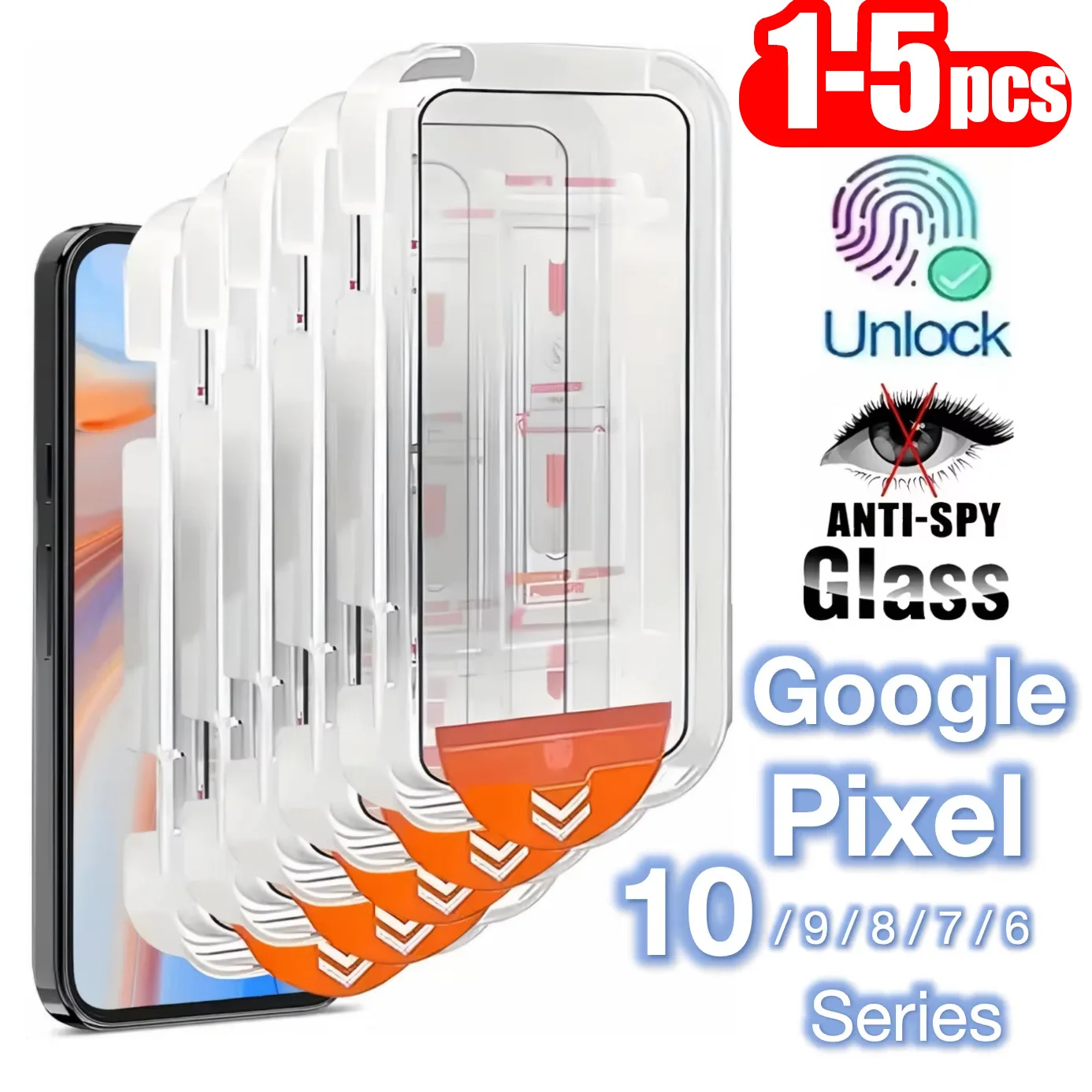 HD Clear Screen Protector - Fingerprint-Resistant Tempered Glass (1-5 Pack)